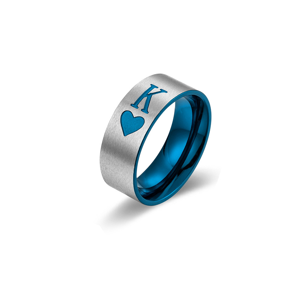 1pc KING QUEEN Titanium Steel Couple Ring